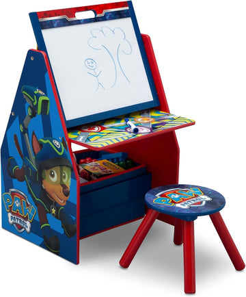 Delta Children Kids Easel and Play Station – Ideal for Arts & Crafts, Homeschooling and More, Nick Jr. PAW Patrol - Greenguard Gold Certified, Drawing
